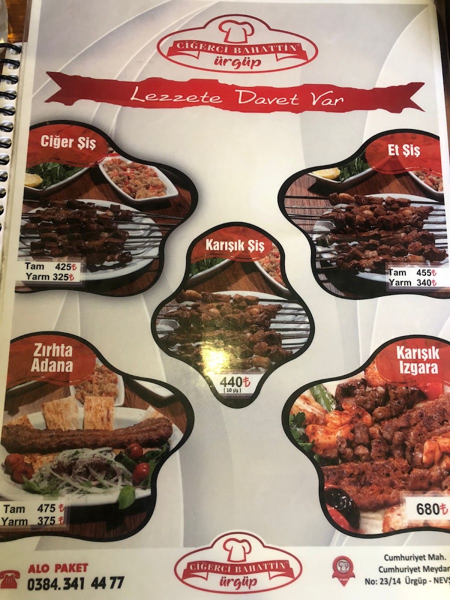 Menu Cigerci Bahattin Urgup-2